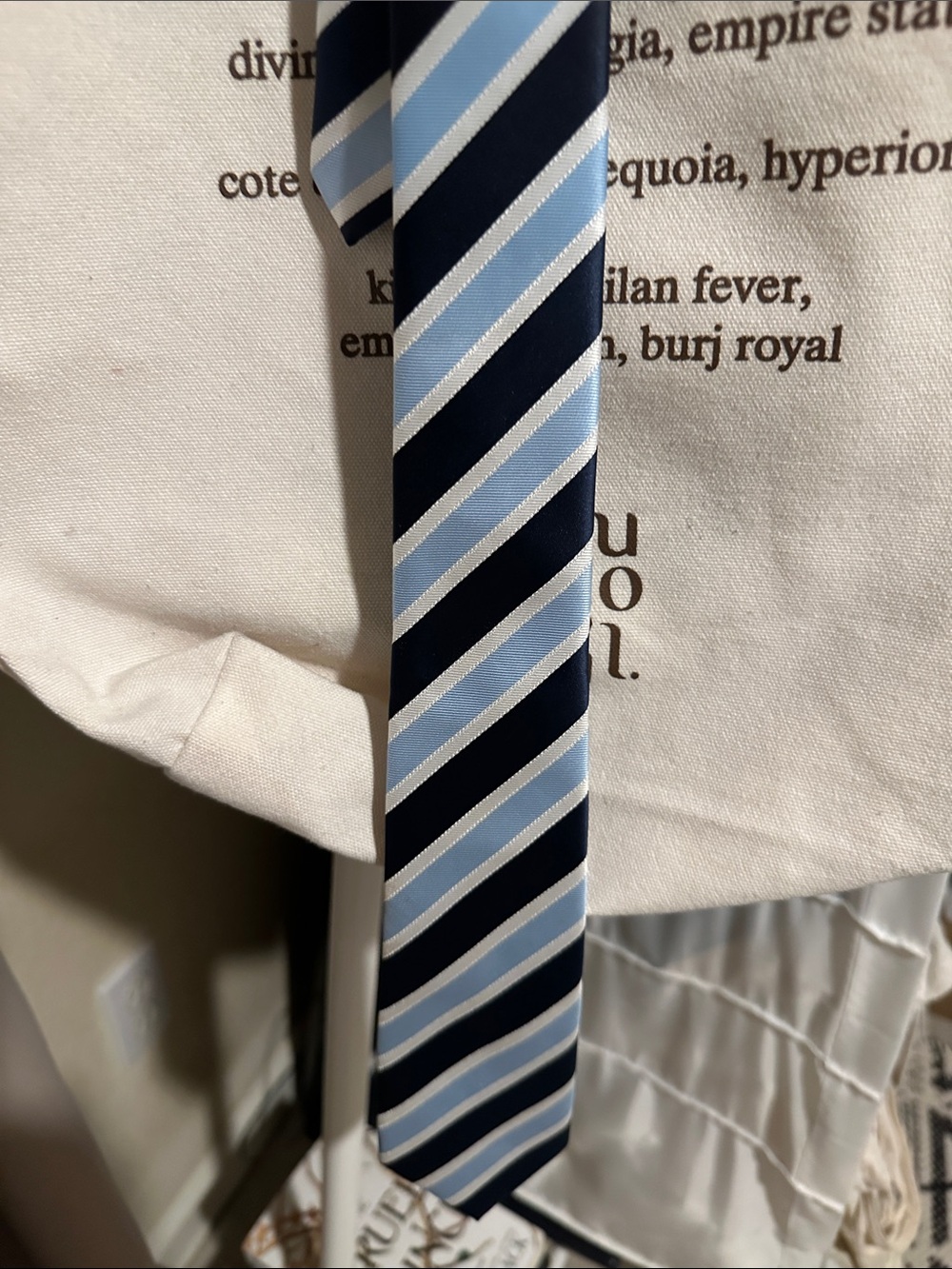 Navy and Light Blue Diagonal Stripe Tie